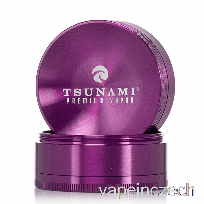 Tsunami 2,4" 4dílná Bruska Se Zapuštěnou Horní částí Fialová (63 Mm) Vape Pero